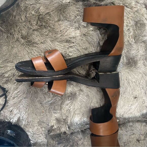 Alexander wang cuff buckle flats shoes open toe sandals ankle spartiates cutout - Picture 3 of 10